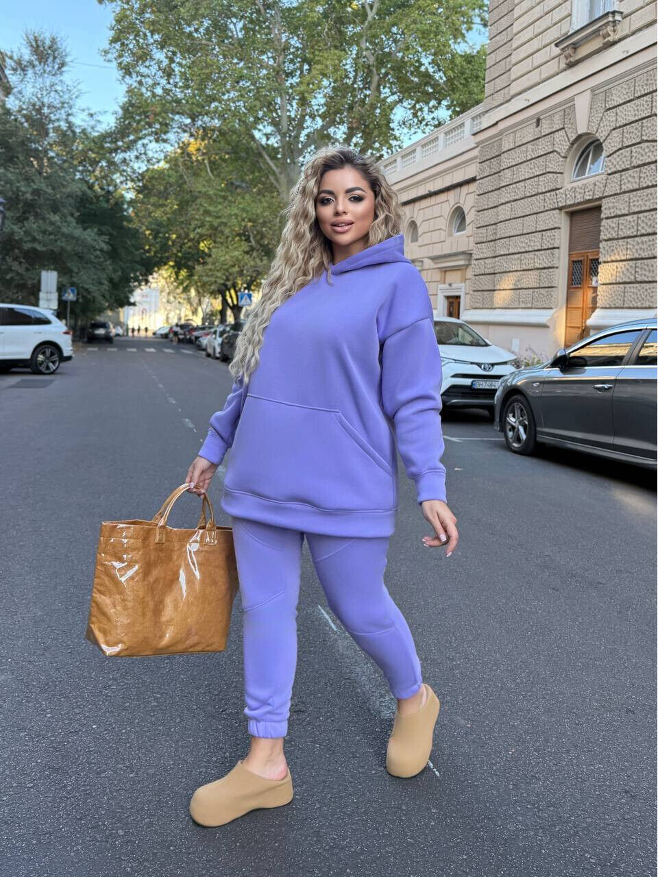 Зимовий жіночий теплий костюм великих розмірів