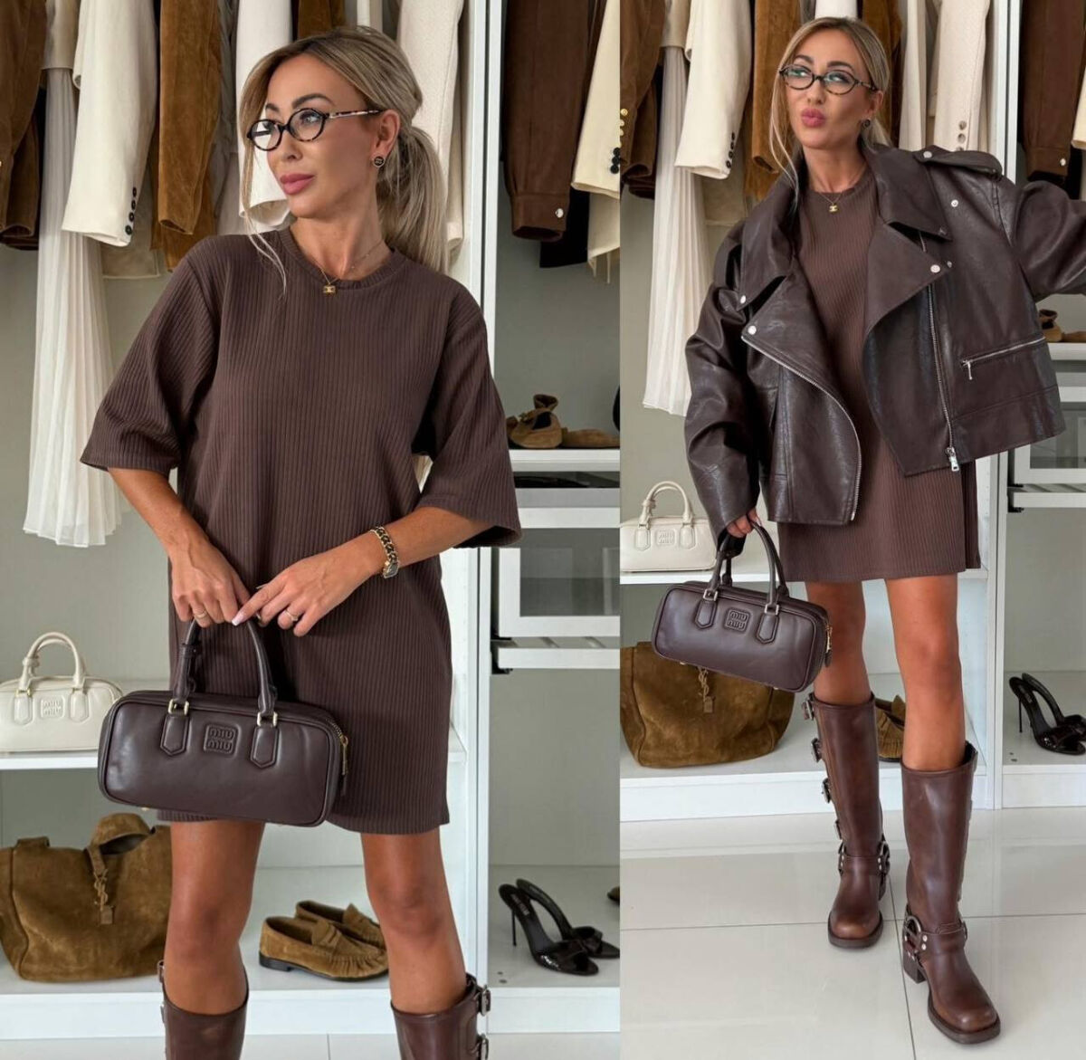 Вільне плаття з рубчика вязки 