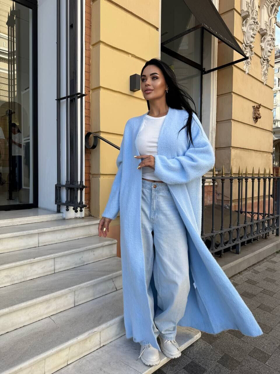 Пухнастий Кардиган вільного прямого крою