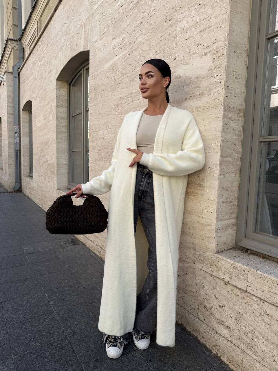 Пухнастий Кардиган вільного прямого крою