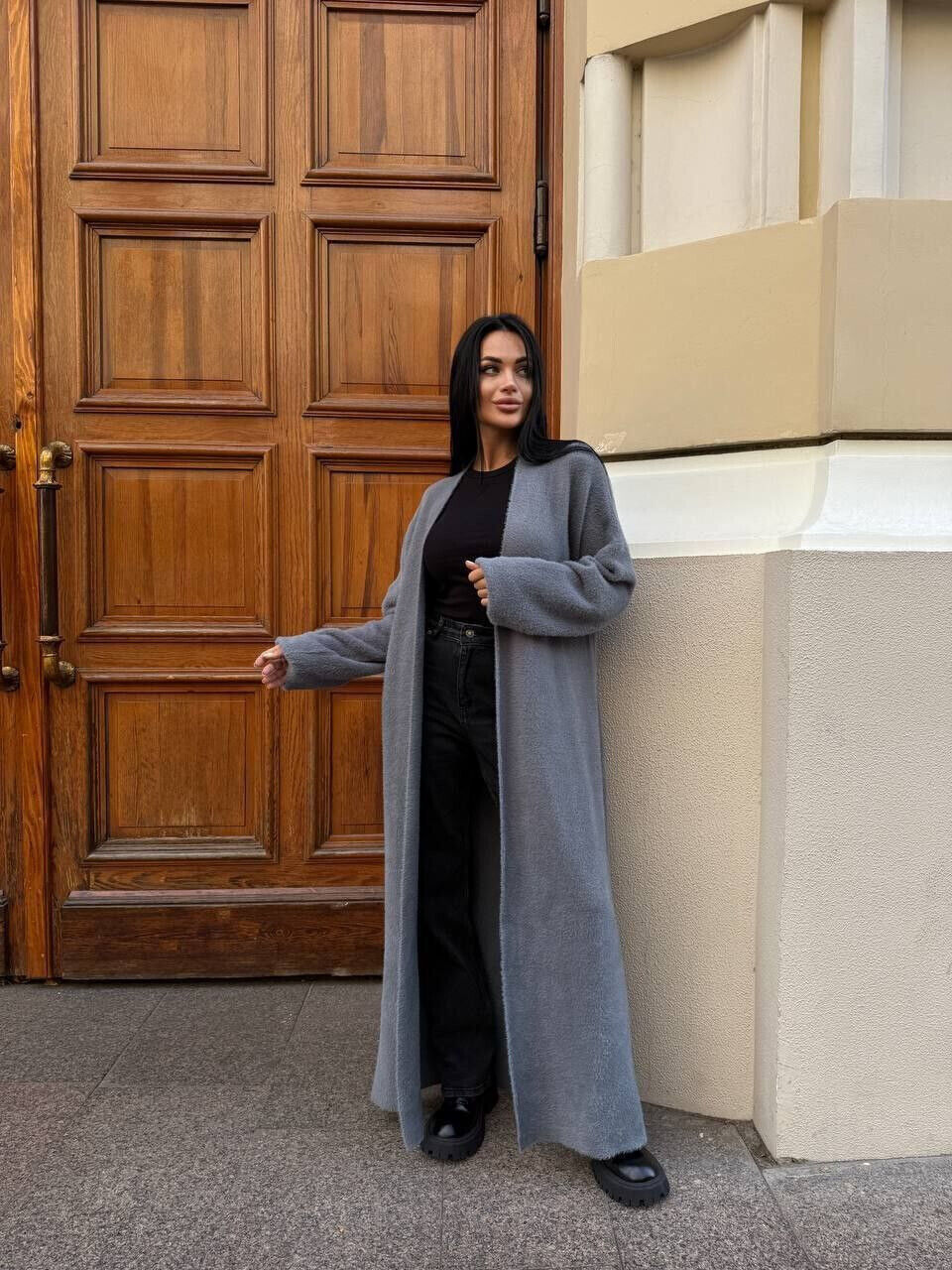 Пухнастий Кардиган вільного прямого крою