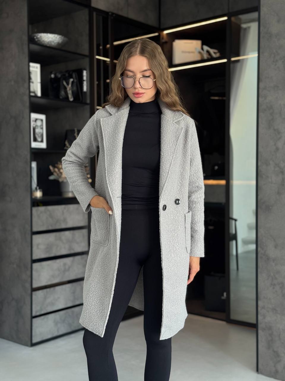 Пальто жіноче букле фото