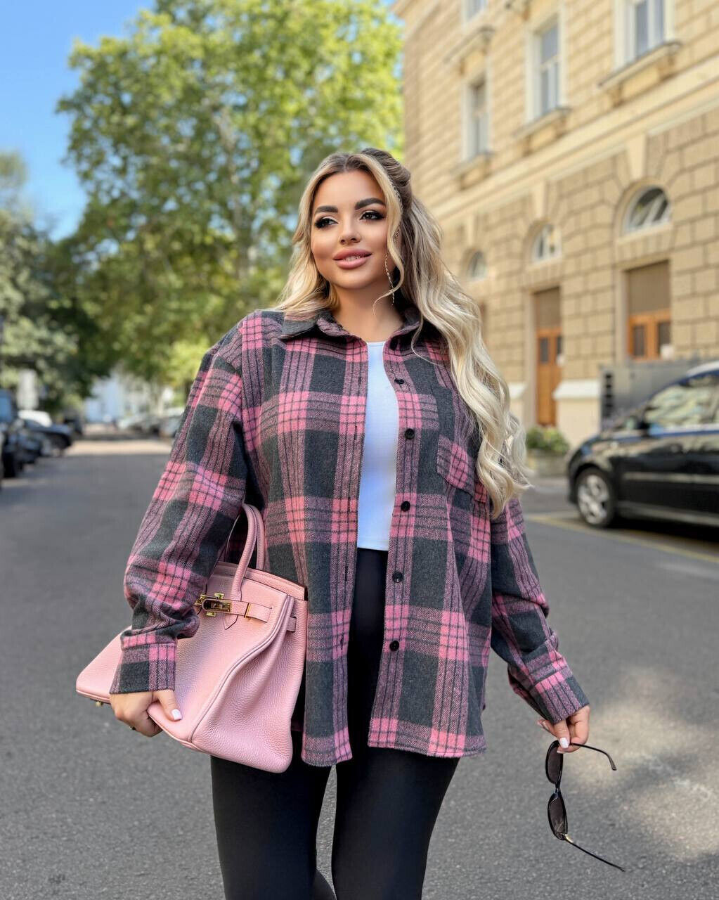 Сорочка жіноча стильна клітинка