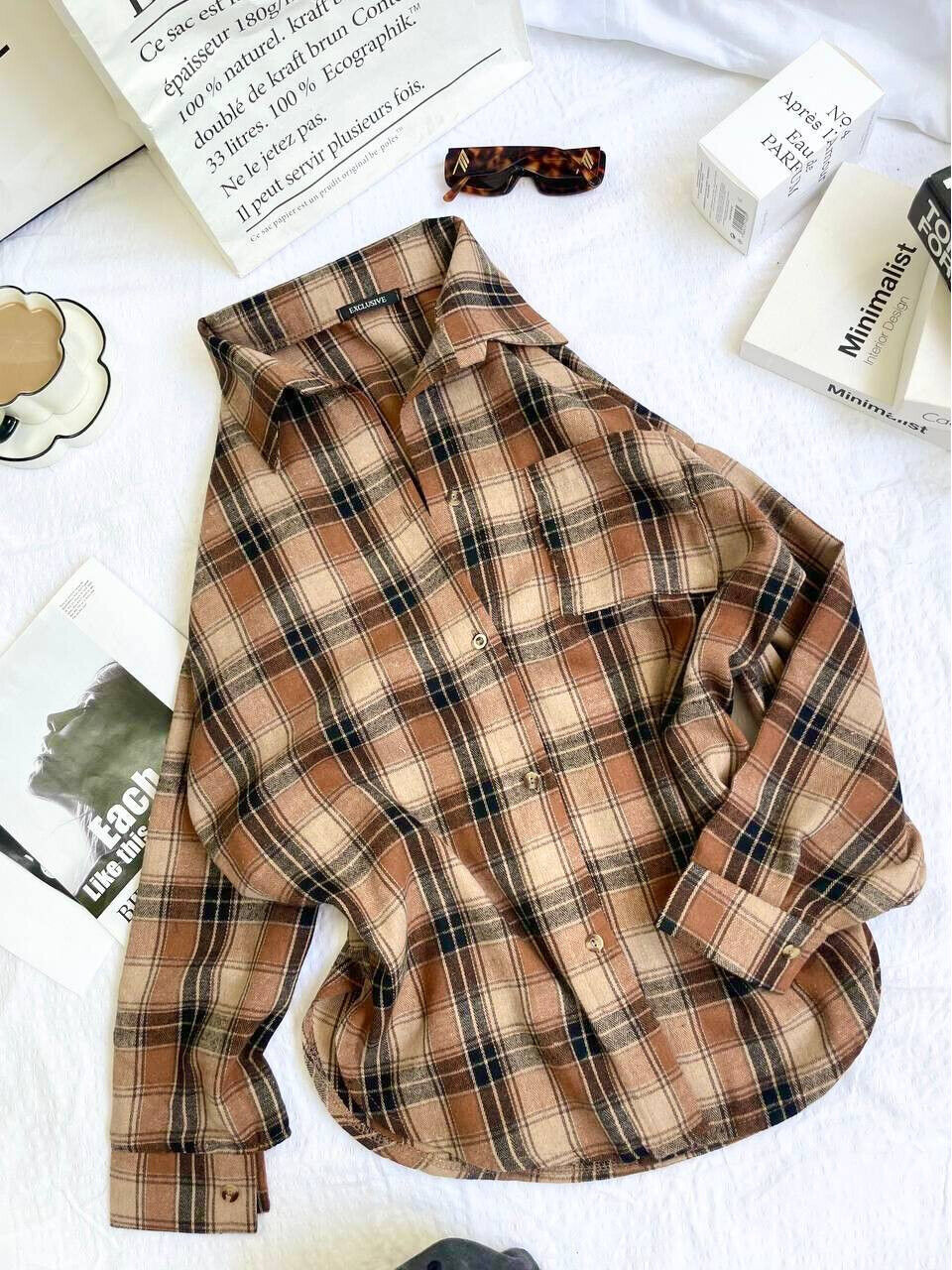 Женская рубашка фланель