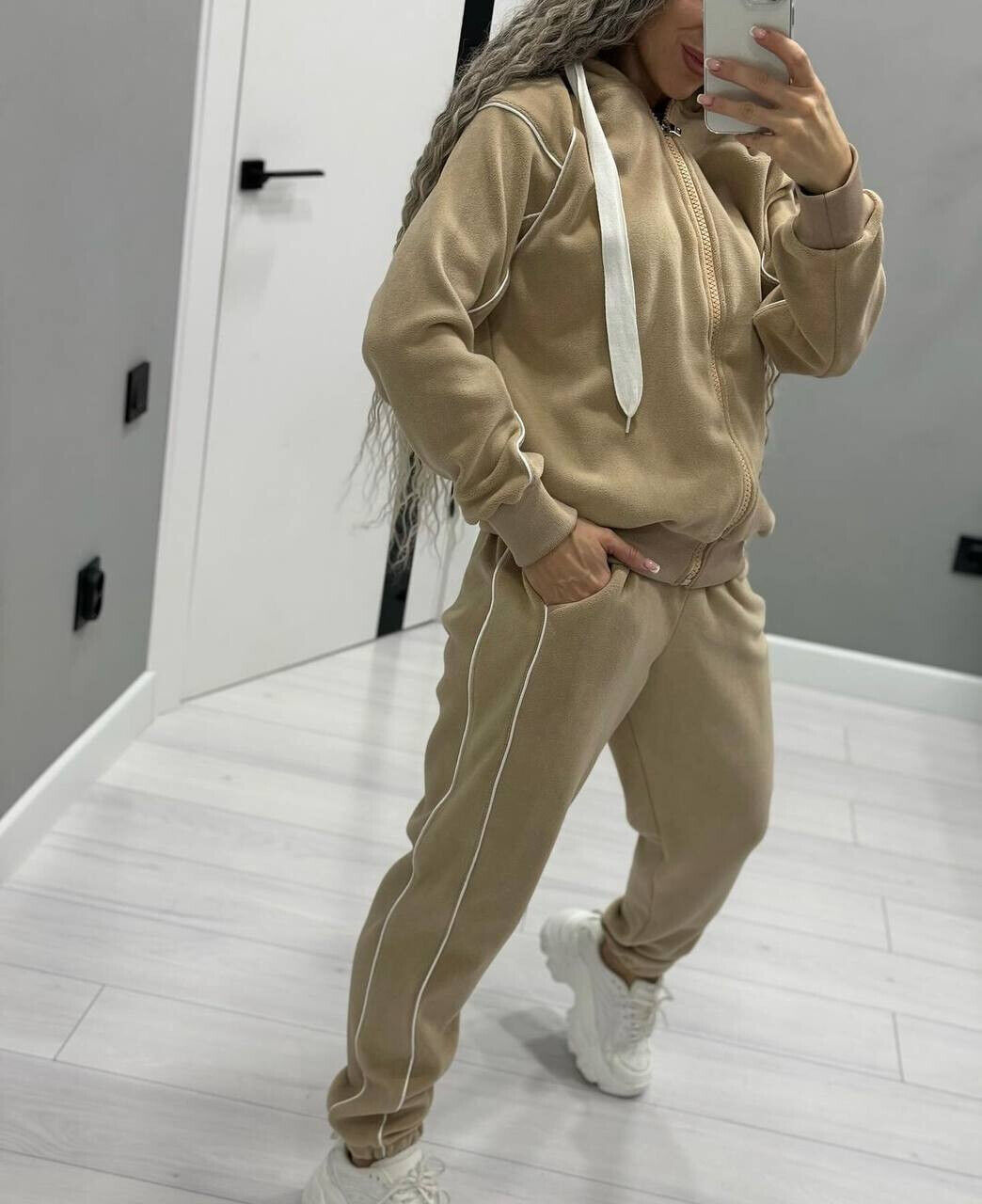 Жіночий теплий костюм з двосторонього флісу