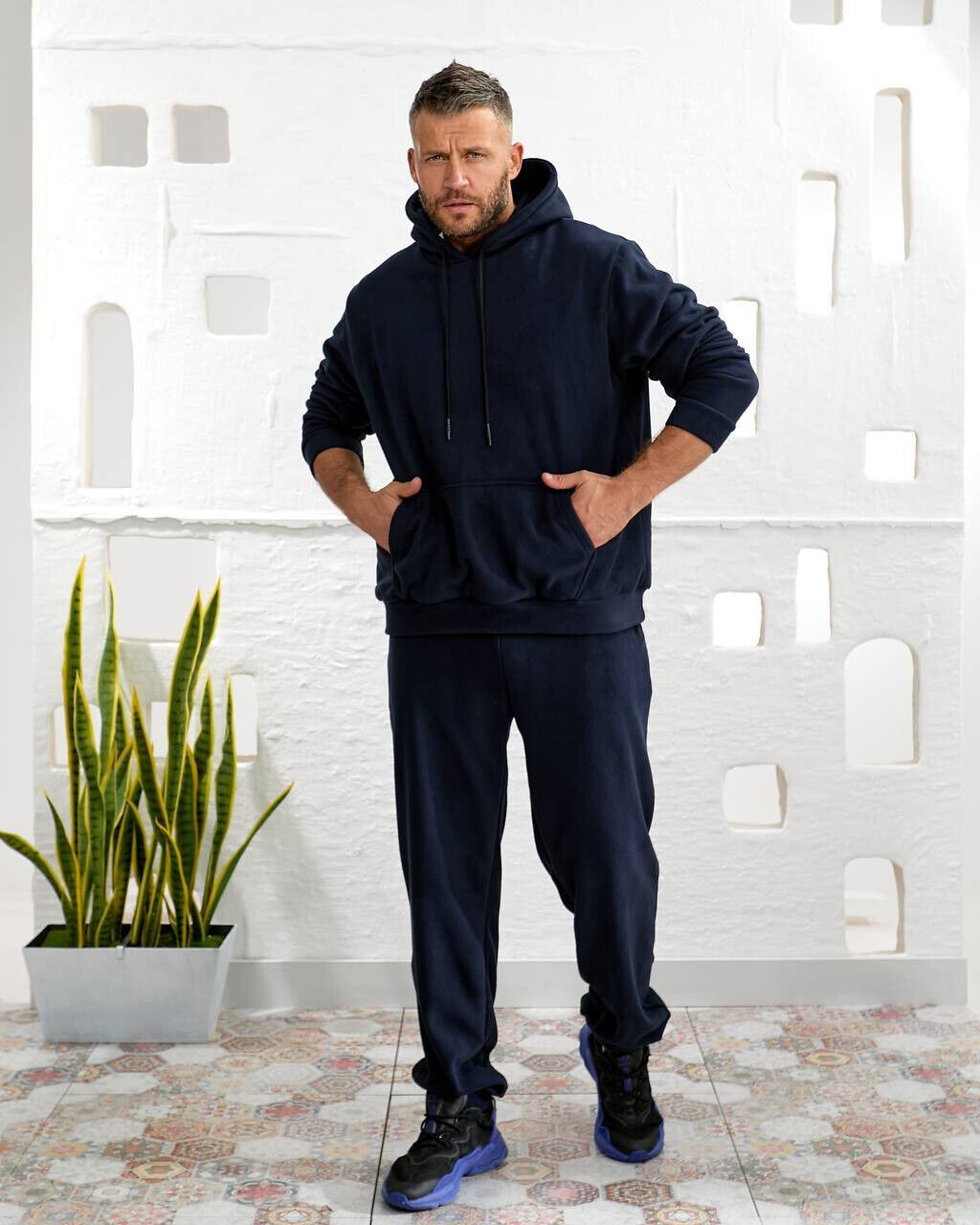 Чоловічий зимній костюм з дуже щільного флісу з начосом