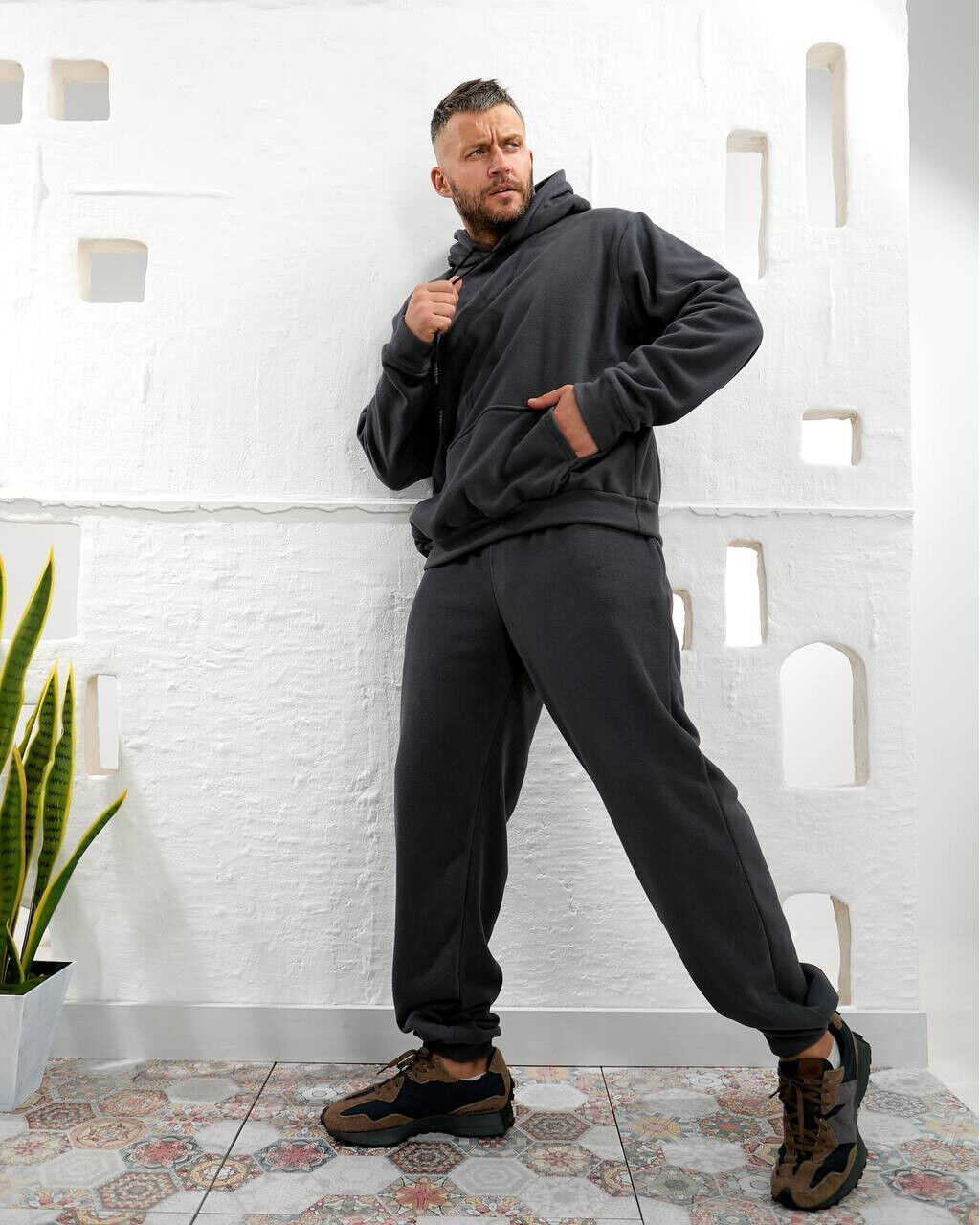 Чоловічий зимній костюм з дуже щільного флісу з начосом