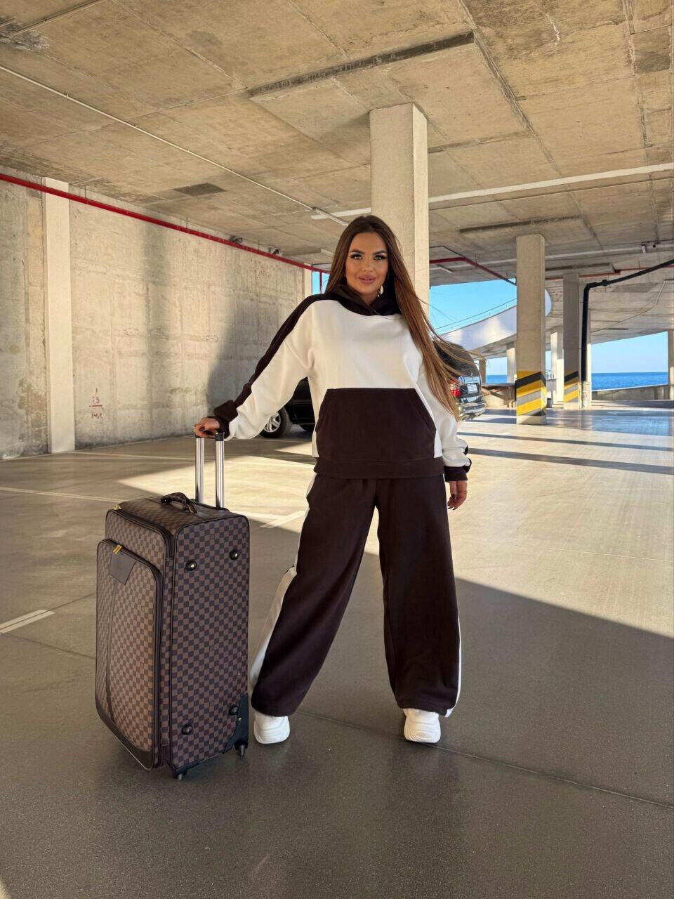 Жіночий флісовий костюм кешеня кенгуру