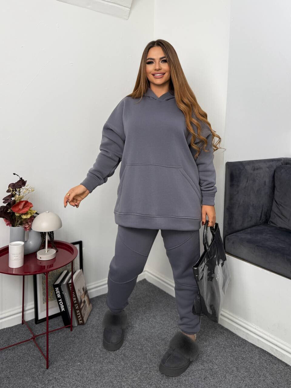 Зимовий жіночий теплий костюм великих розмірів