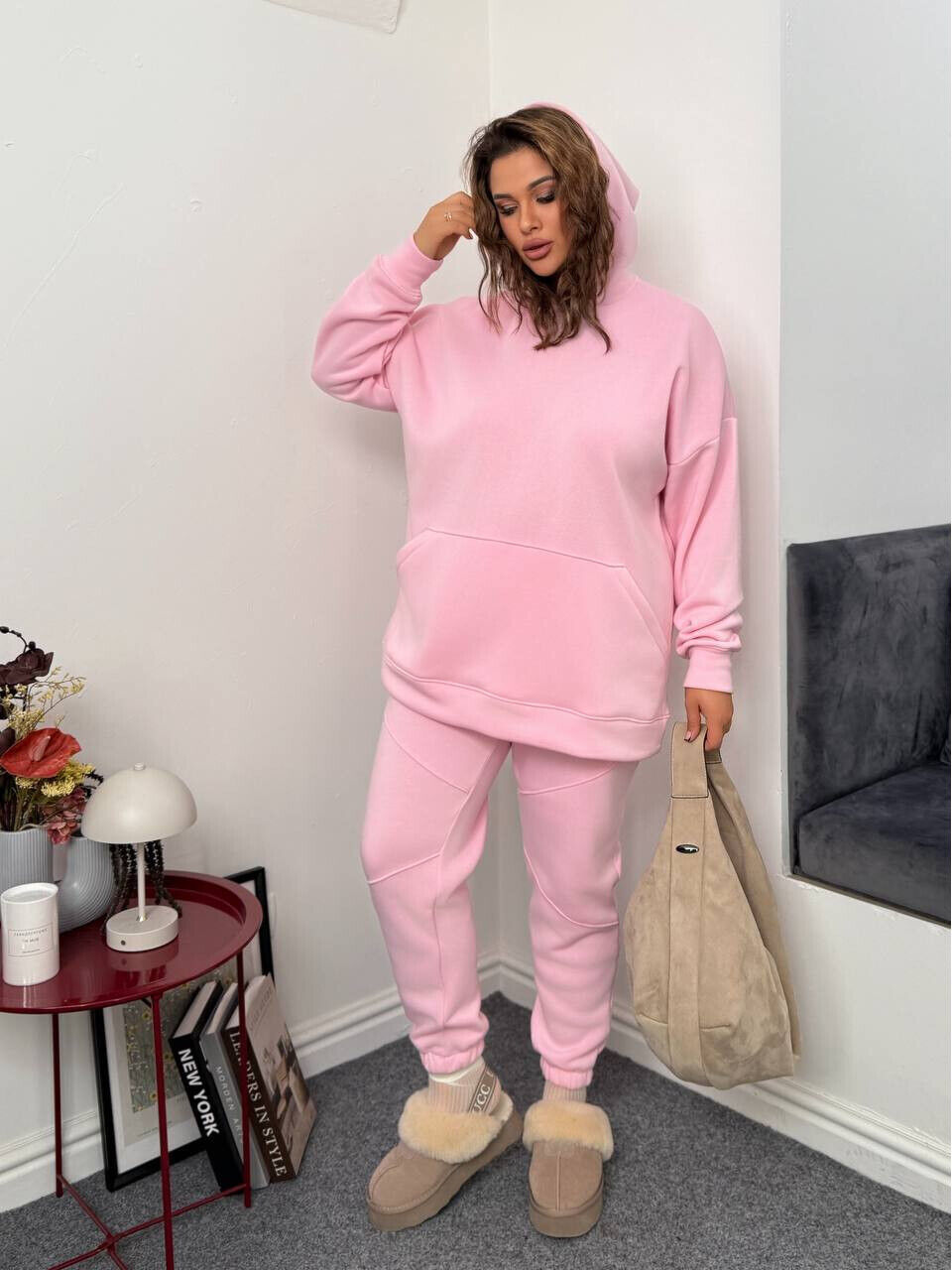 Зимний теплый женский костюм больших размеров