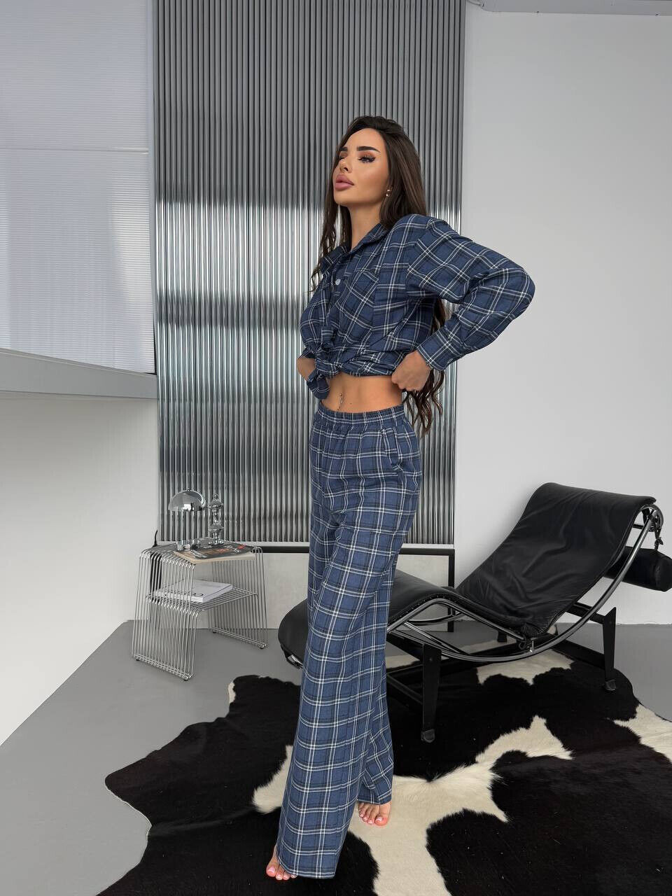 Жіноча піжама в клітинку