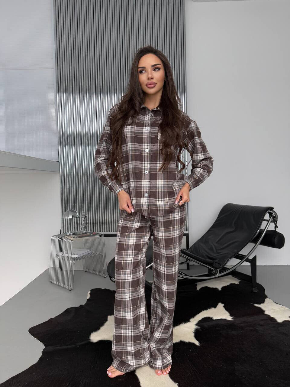 Жіноча піжама в клітинку