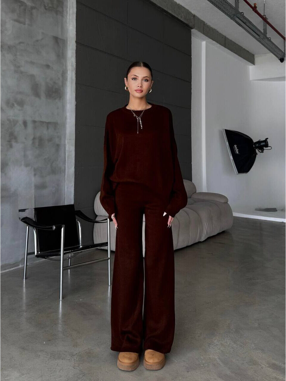 Теплый стильный женский костюм из ангоры