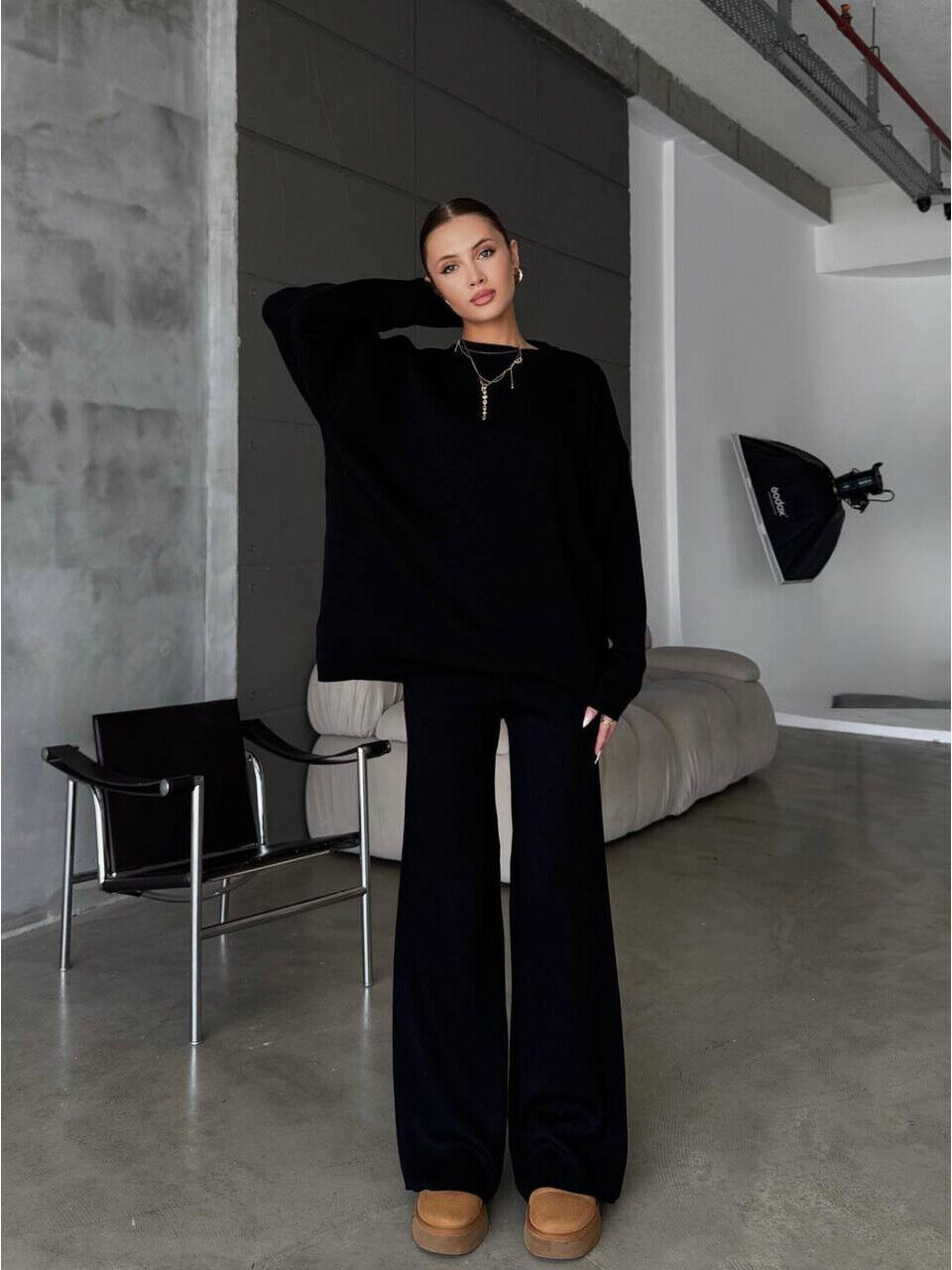 Теплый стильный женский костюм из ангоры