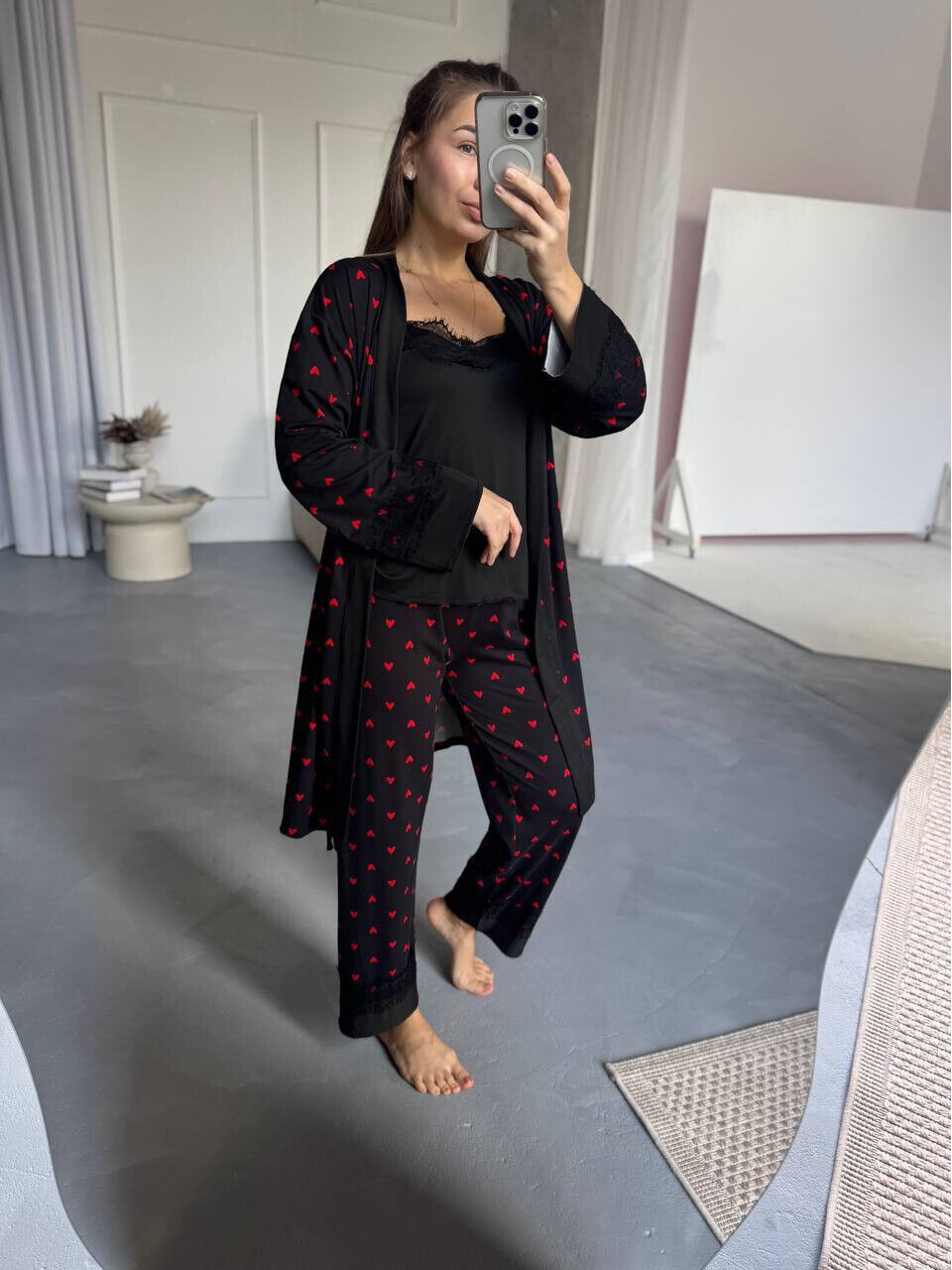 Домашний комплект 4-ка (штаны+майка+шорты+халат)