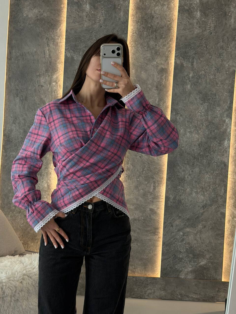 Сорочка з мереживом  фото