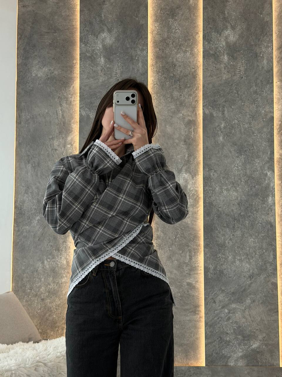 Сорочка з мереживом  фото