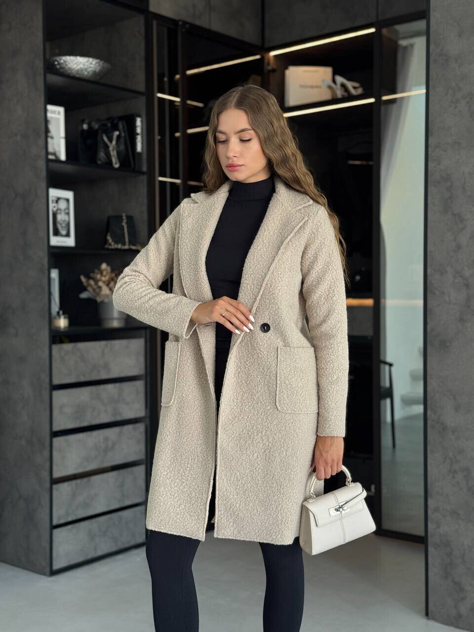 Пальто жіноче букле фото