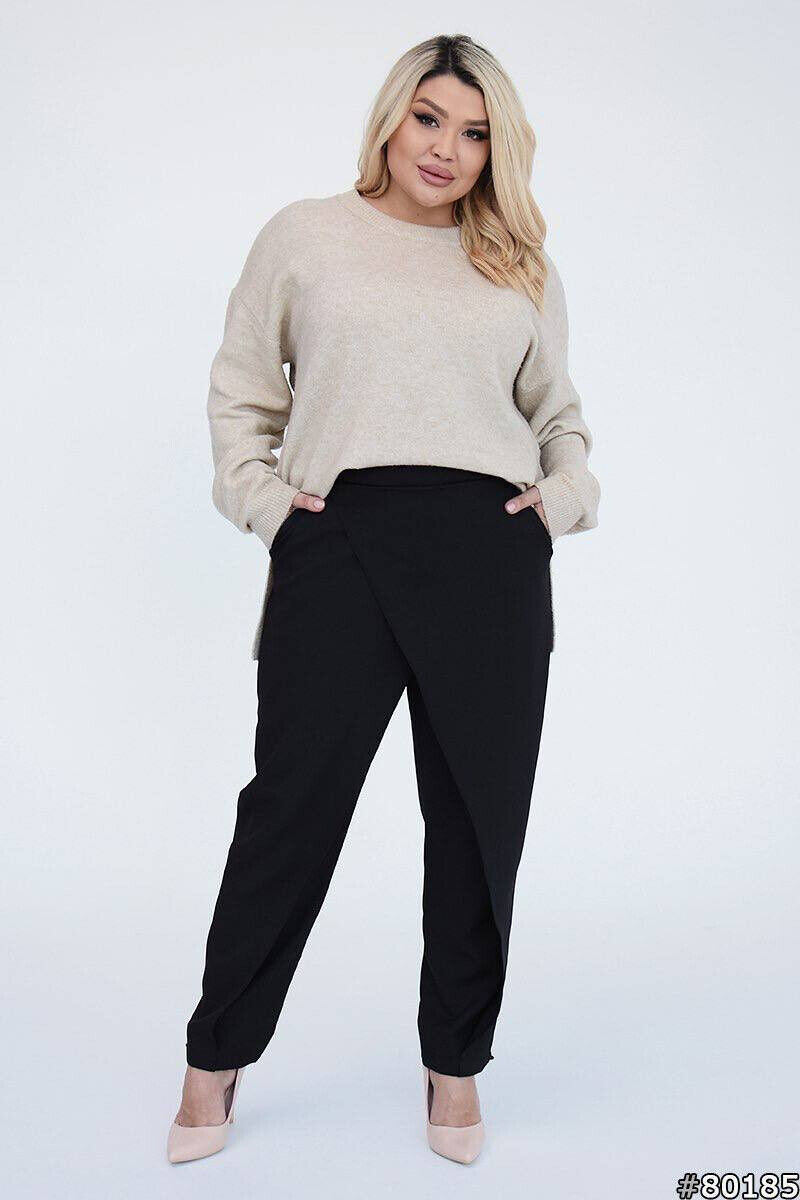 Модные брюки с имитацией запах