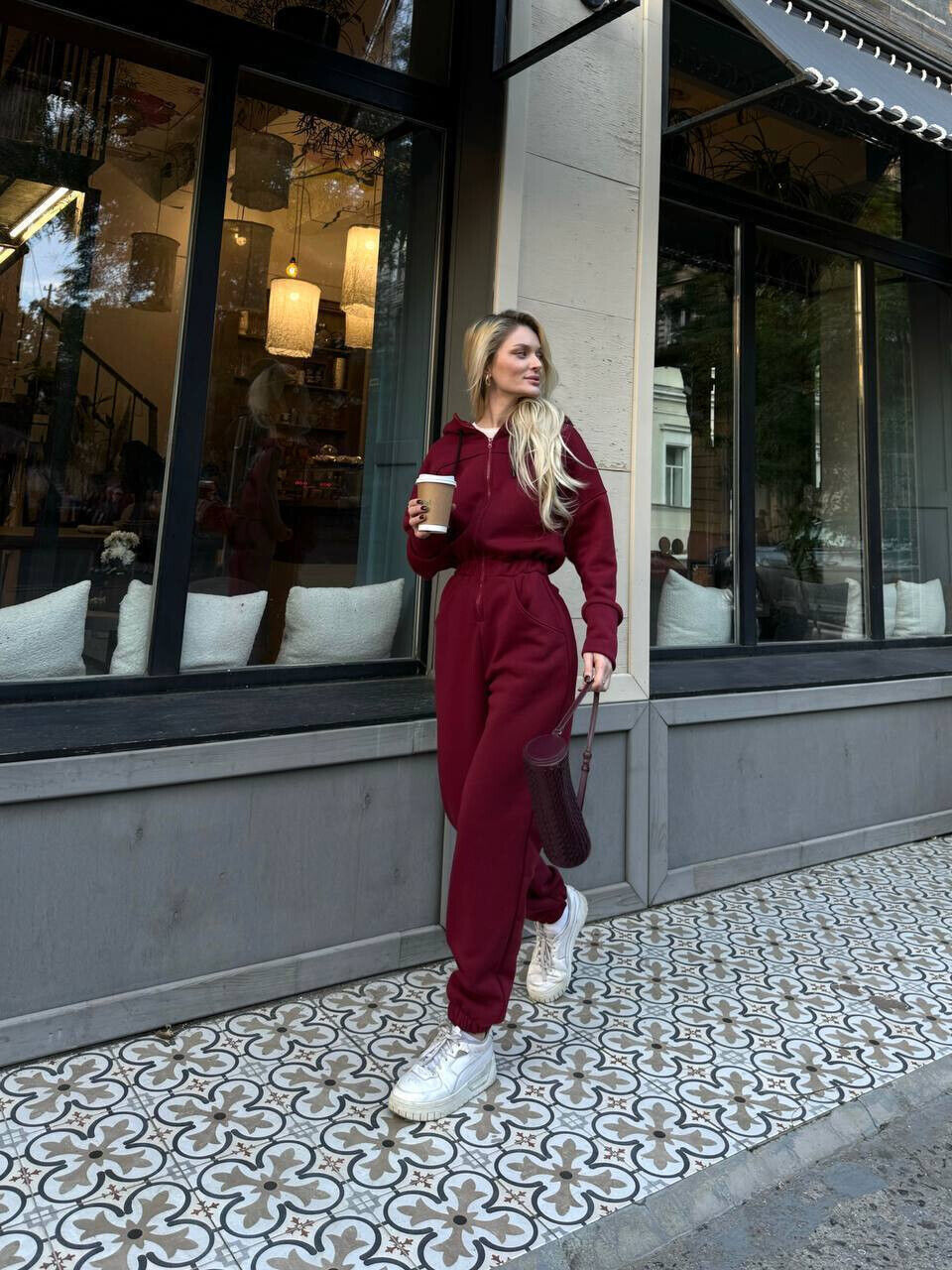 Теплый женский комбинезон