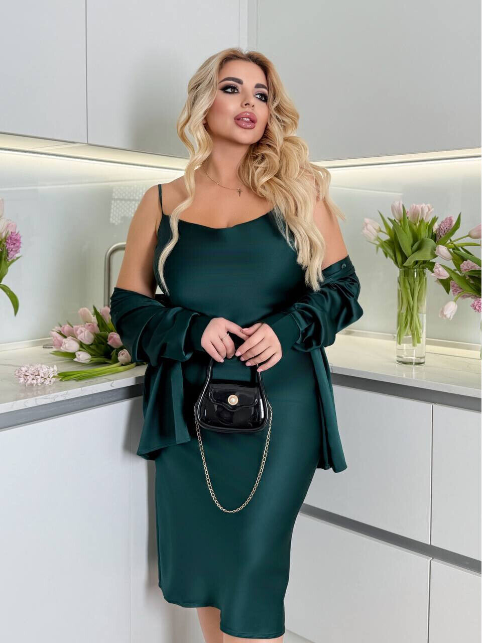 Сарафан на бретелях з сорочкою