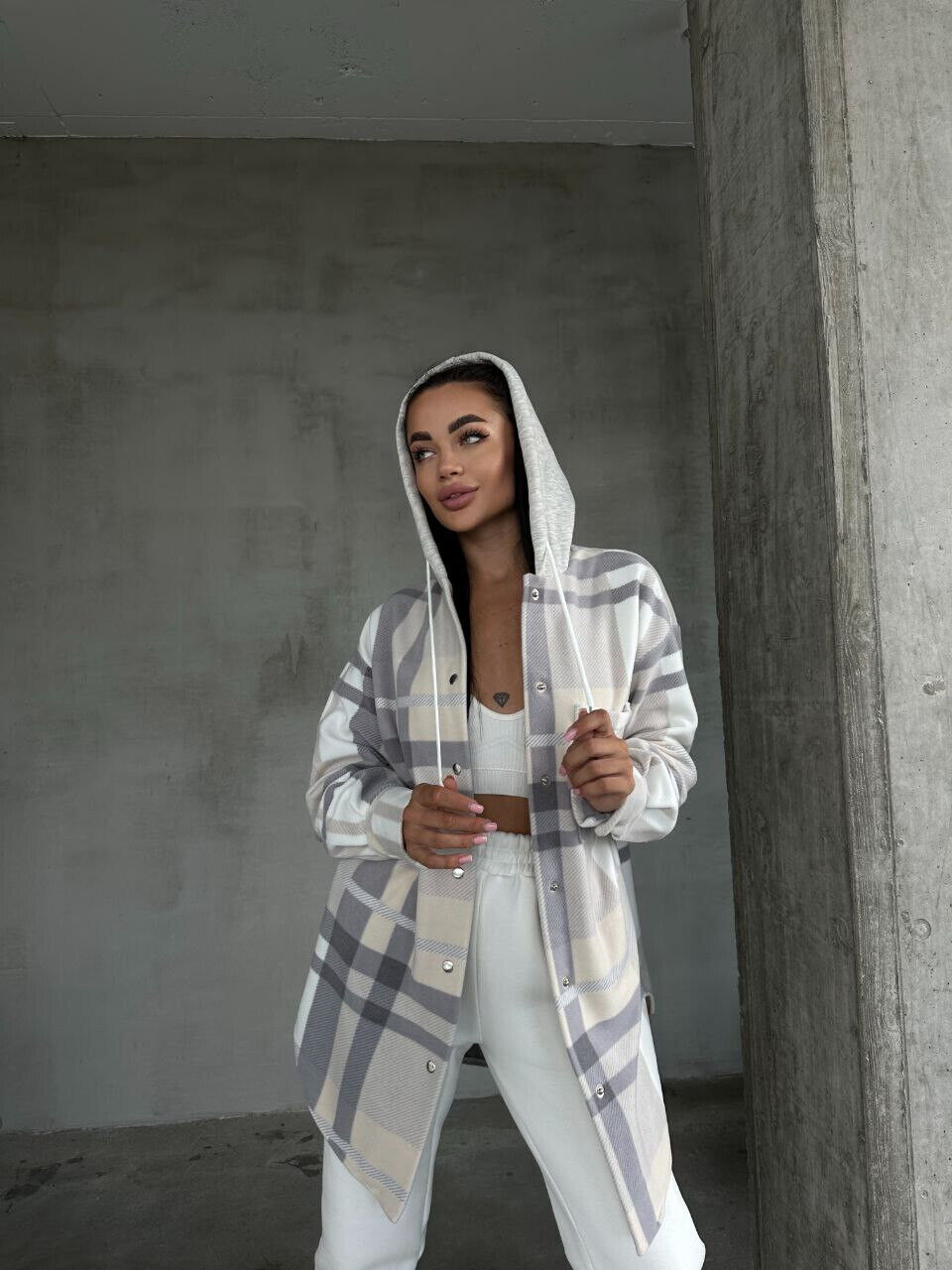 Женская рубашка из двустороннего флиса