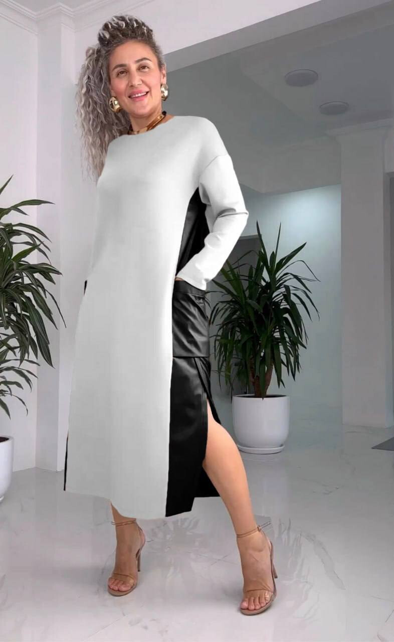 Сукня жіноча з вставками єкошкіри