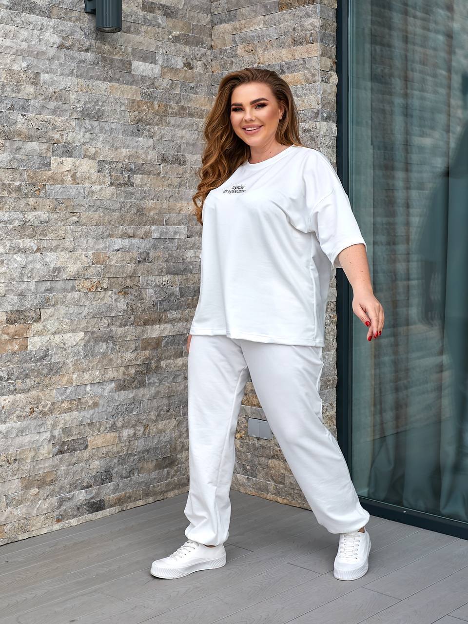 Спортивный свободный костюм в стиле OVERSIZE из двунитки пенье. фото