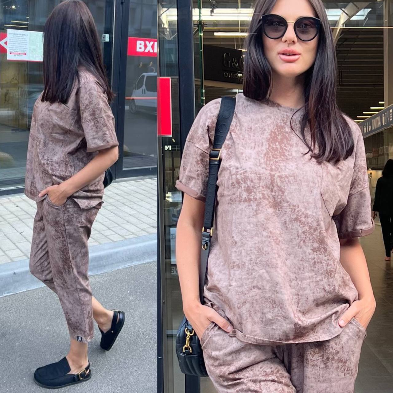 Найкомфортніший легкий вільний костюм на літо з укороченими штанами фото