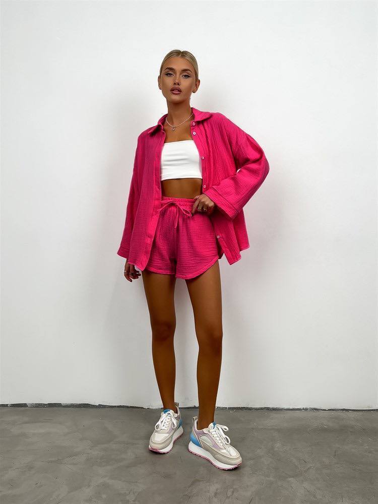 Літній костюм з шортами натуральна тканина  фото