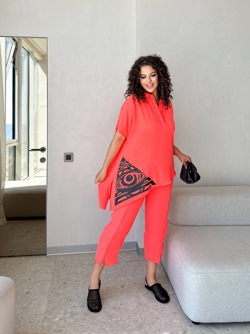 Прогулянковий літній костюм великих розмірів фото