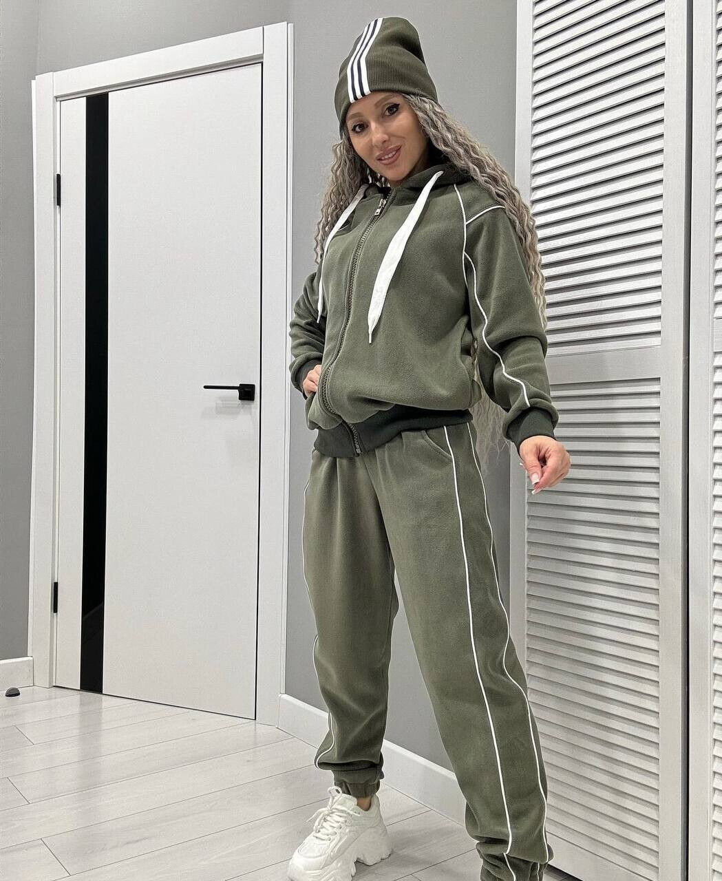 Жіночий теплий костюм з двосторонього флісу