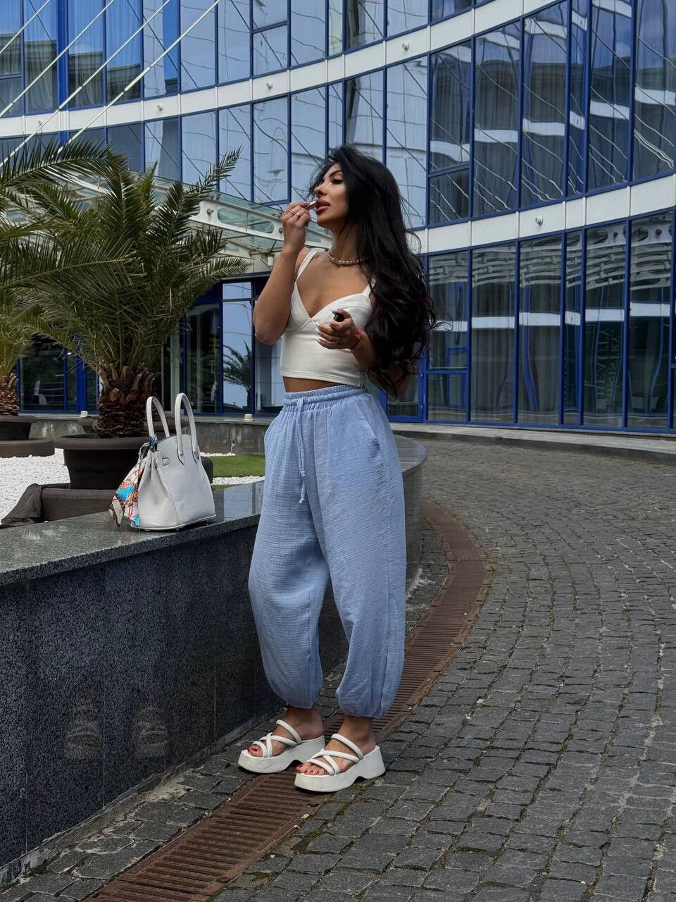 Штани жіночі - Бохо з мусліну